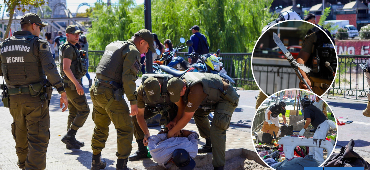 Tres detenidos y decena de rucos erradicados deja operativo en el Mercado Central de Santiago
