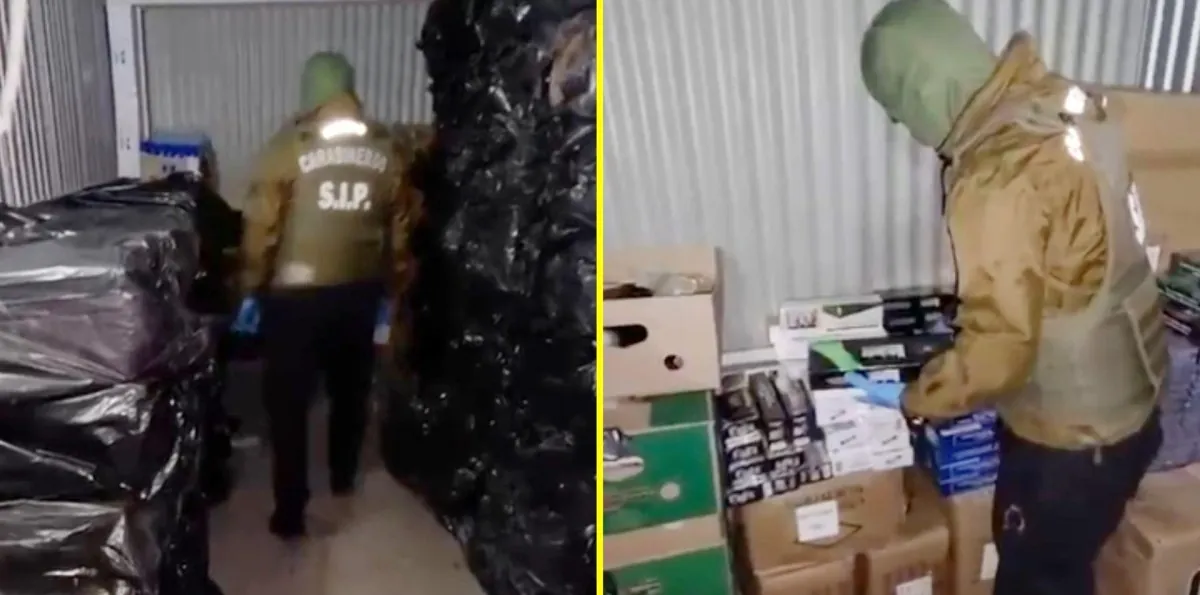 Seguimiento a dos vehículos termina con hallazgo de casi 40 mil cajetillas de cigarrillos de contrabando en Conchalí