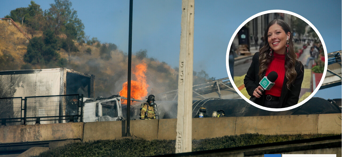 Pareja de periodista de Mega estuvo en explosión de camión en Renca: su vehículo se quemó