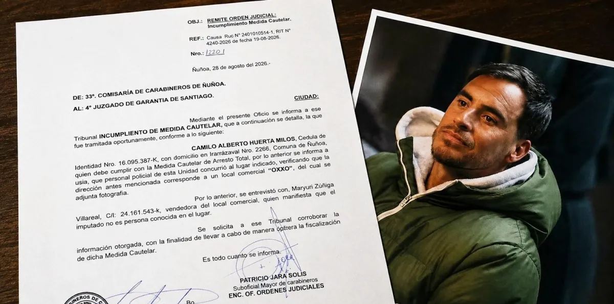 Carabineros alerta incumplimiento de arresto domiciliario de Camilo Huerta: dirección registrada corresponde a un OXXO