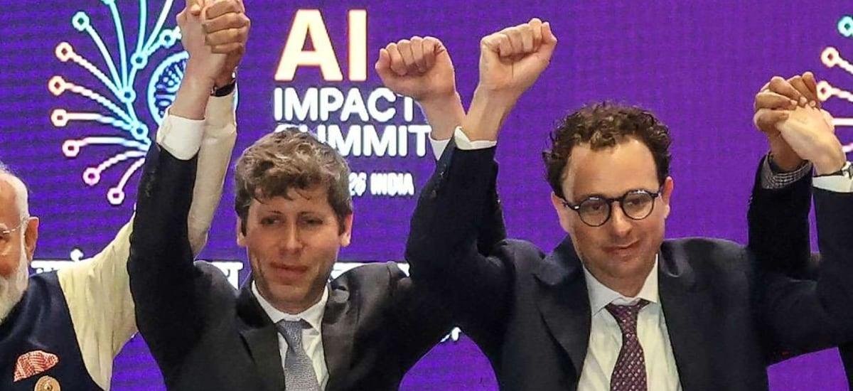La guerra de la IA suma un incómodo momento entre Sam Altman de OpenAI y Dario Amodei de Anthropic