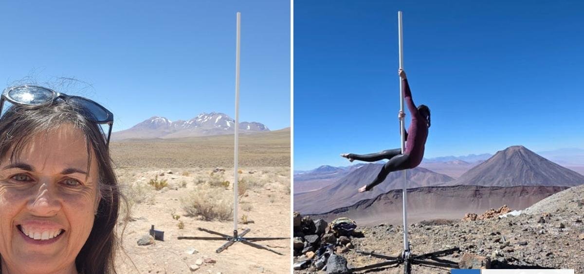 Campeona mundial de Pole Dancing logra récord en volcán chileno: hizo rutina a 5.834 metros de altitud