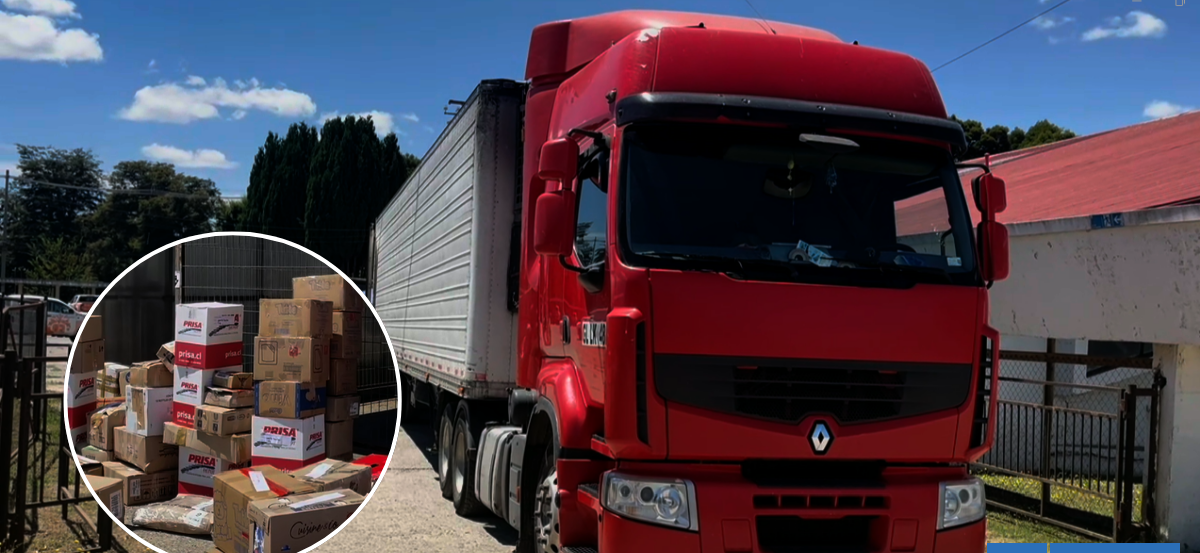 Valdivia envía camión con 22 toneladas de donaciones para damnificados por incendios en Lirquén