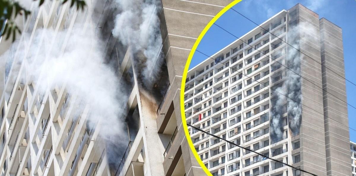 Incendio afectó a edificio de Estación Central: Fuego consumió dos departamentos y una persona se vio afectada por el humo