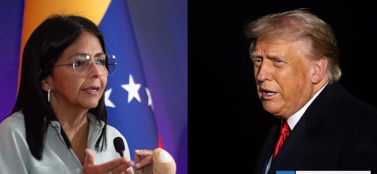 Delcy Rodríguez pide a Trump, "como amigo y socio", cesar el bloqueo de EEUU contra Venezuela