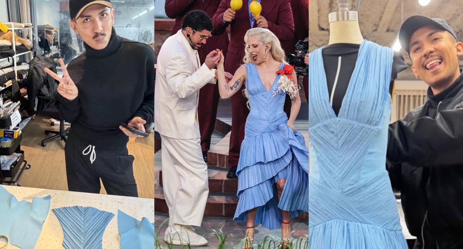 Un chileno en el vestuario del Super Bowl: Diego Cajas participó en el look de Lady Gaga durante el show de Bad Bunny