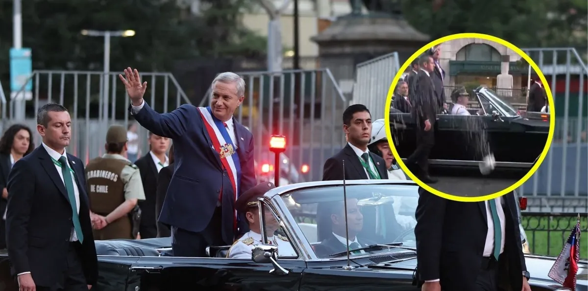 Detienen a mujer que lanzó lata durante el trayecto del Presidente Kast a La Moneda en el Ford Galaxie