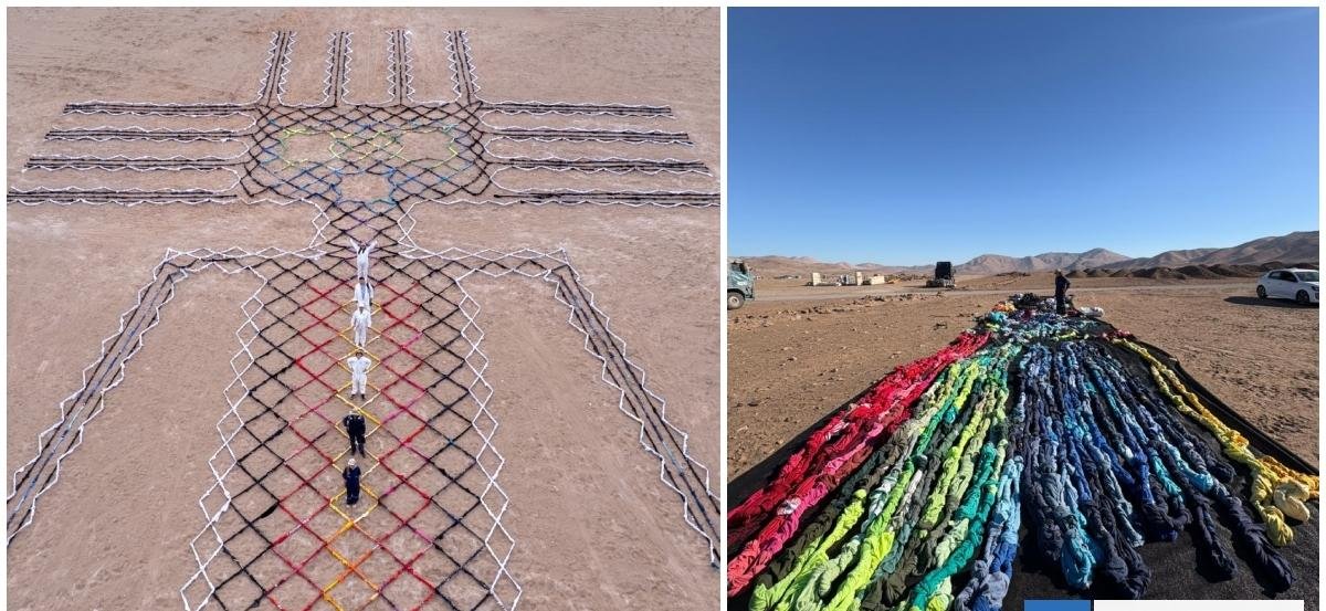 ’El Gigante Vestido’: académicos crean obra con 5.500 prendas de ropa que fueron desechadas