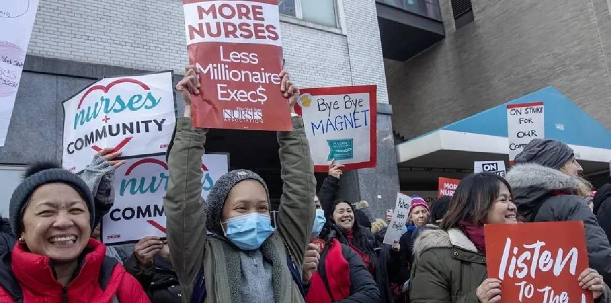 Más de 15 mil enfermeras inician la mayor huelga del sector de la historia en Nueva York