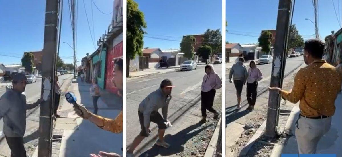 Periodista es amenazado por hombre que era expulsado de pasarela donde acampaba en Concepción