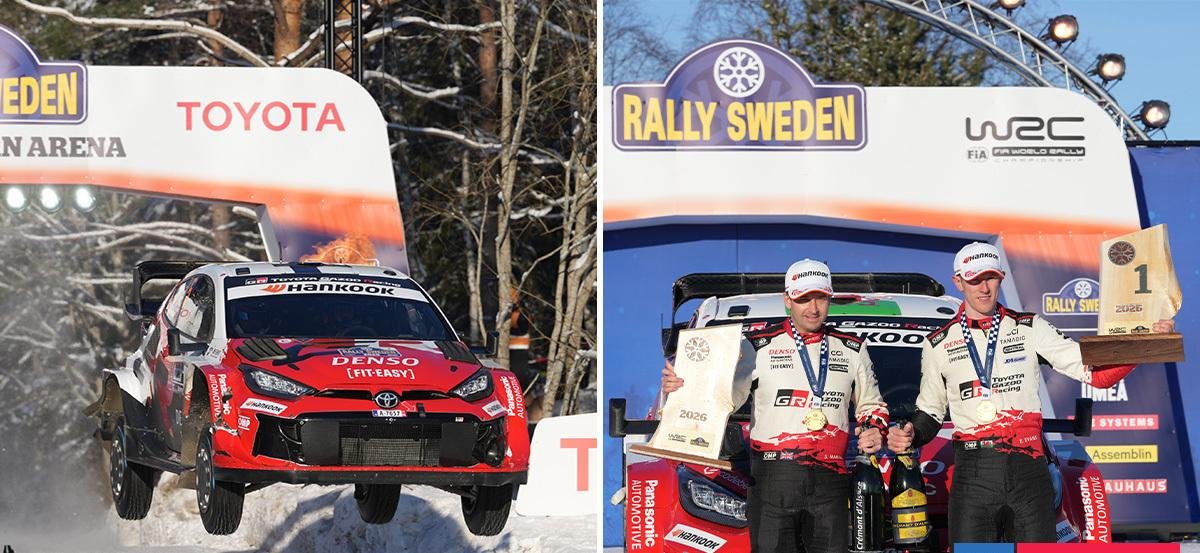 Toyota completó impecable 1-2-3-4 en el WRC de Suecia: Elfyn Evans se consagró en la nieve de Europa