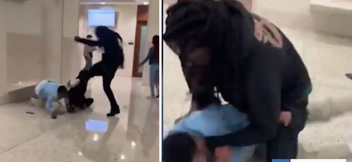 VIDEO: Padre propina brutal golpiza al acusado de asesinar a su hijo en pleno tribunal estadounidense