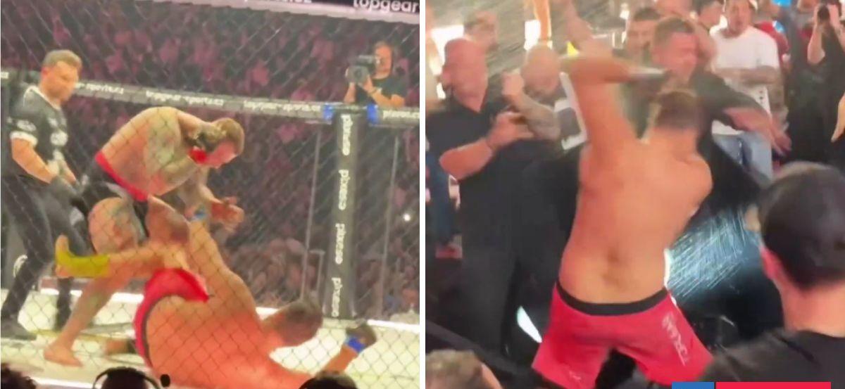 Peleador de MMA mordió oreja a rival y desató escándalo en Chequia: público reaccionó con sillazos