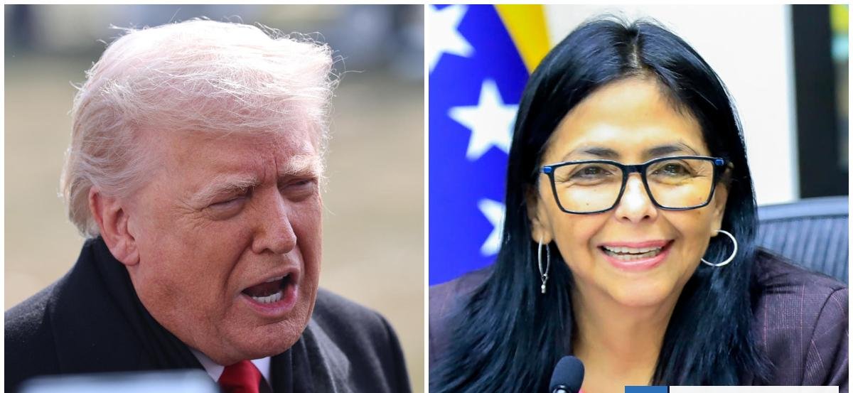 Trump le baja el perfil a los dichos de Delcy Rodríguez y afirma que tienen "una muy buena relación"