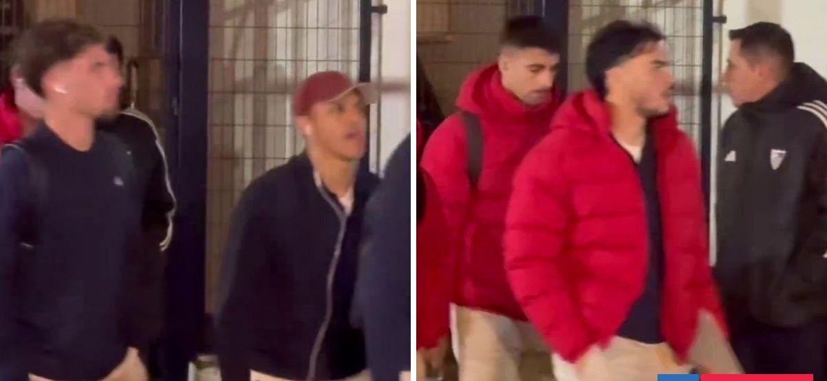Hostil bienvenida a Sánchez y Suazo: hinchas increparon a plantel de Sevilla tras estrepitosa goleada