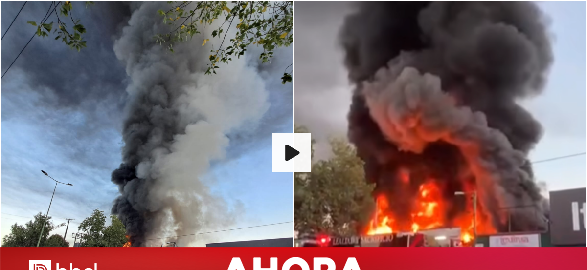 Gigantesco incendio destruyó empresa de telas en Independencia: llamas dejaron gran columna de humo