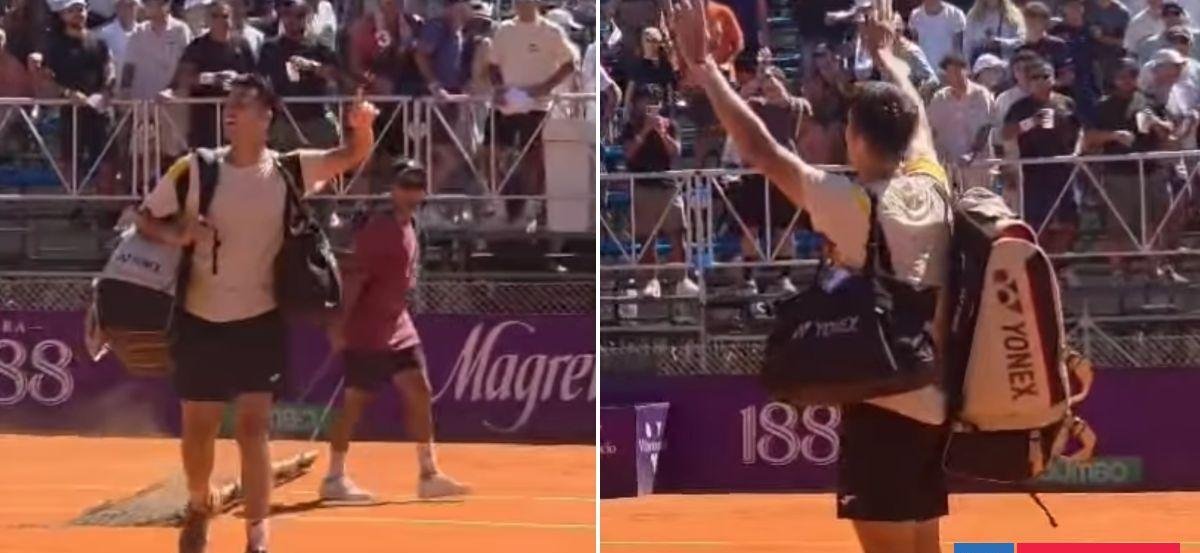 Con besos y despedida irónica: Tomás Barrios se enfrentó con hinchas brasileños en ATP de Buenos Aires