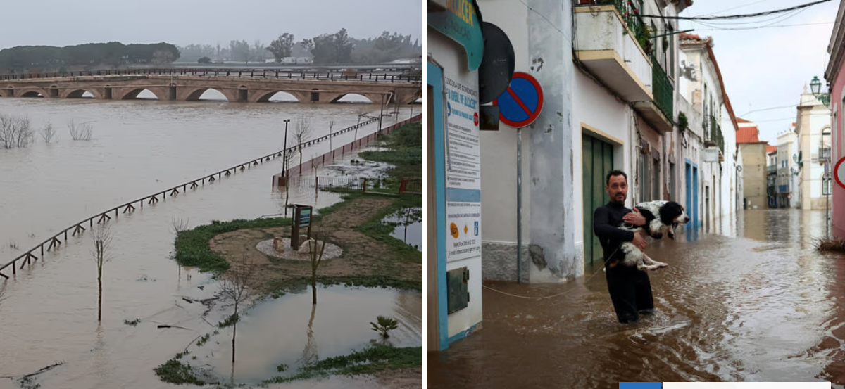 Lluvias siguen generando estragos en Portugal: 5.000 evacuados por riesgo de inundaciones y derrumbes