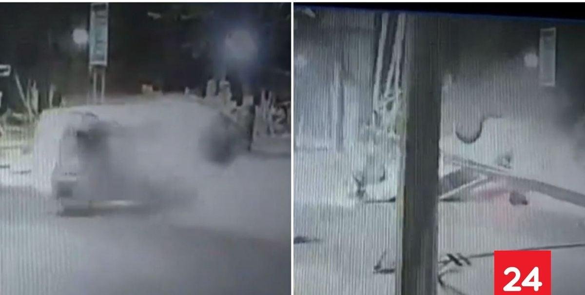 VIDEO: mujer salió ilesa tras protagonizar violento choque contra poste en Ñuñoa