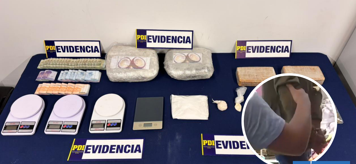 Detienen a 7 extranjeros por tráfico de drogas en Osorno: incautan más de $461 millones en especies