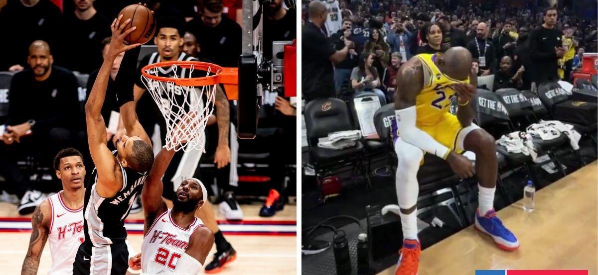 NBA: los 150 de Wembanyama, susto para Doncic, récord y emoción para LeBron en su tierra natal