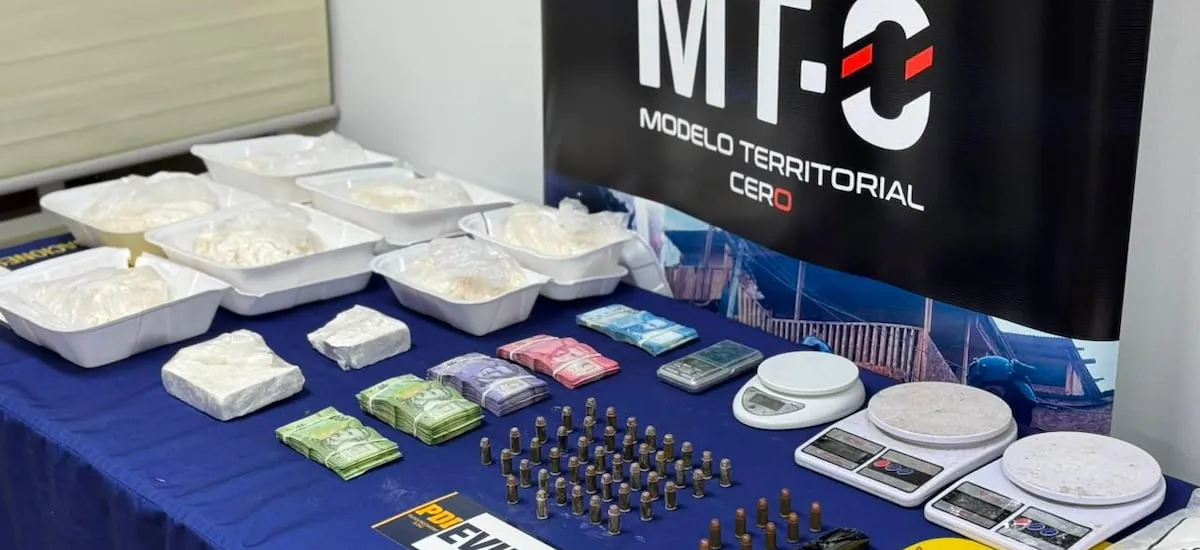 PDI detiene a cuatro ciudadanos colombianos e incauta más de 6 kilos de droga en Pequeña Caracas de Estación Central