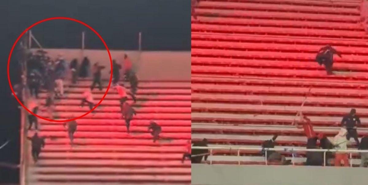 Impactante: El momento en que hinchas de Independiente ingresan a la tribuna de Universidad de Chile