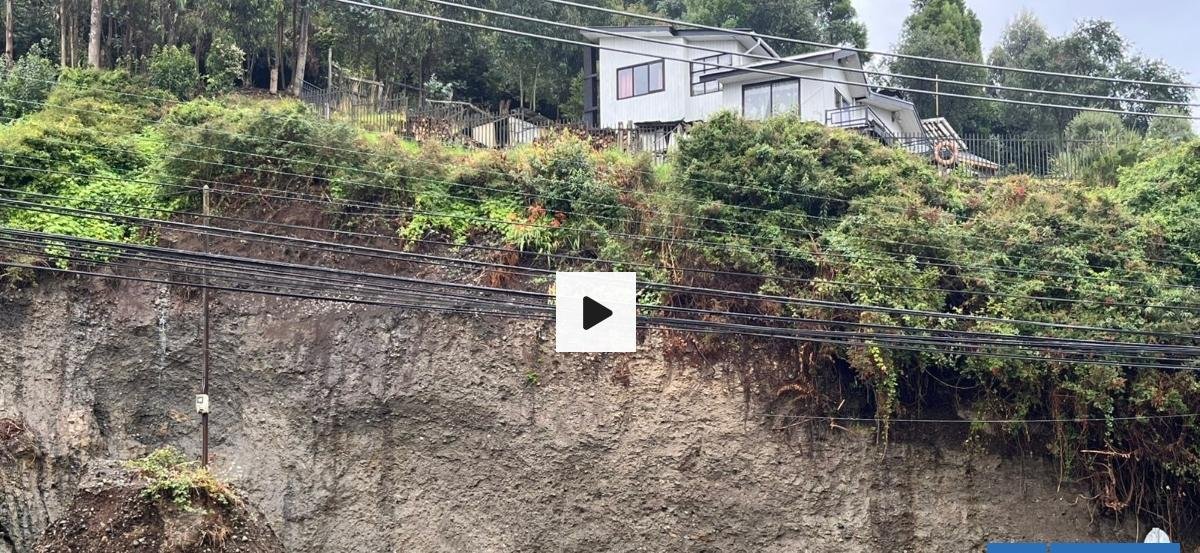 Vecinos temen un derrumbe por obras que ejecuta privado en sector Anahuac de Puerto Montt