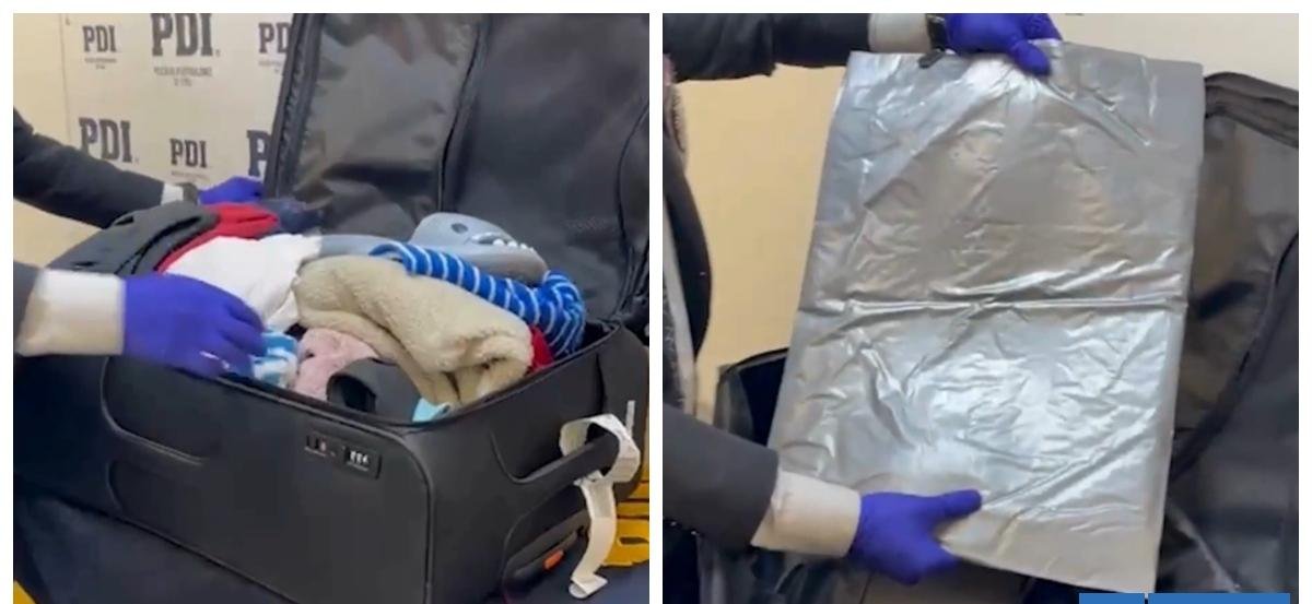 Tres ciudadanos extranjeros detenidos en Aeropuerto de Santiago por maleta con cinco kilos de cocaína