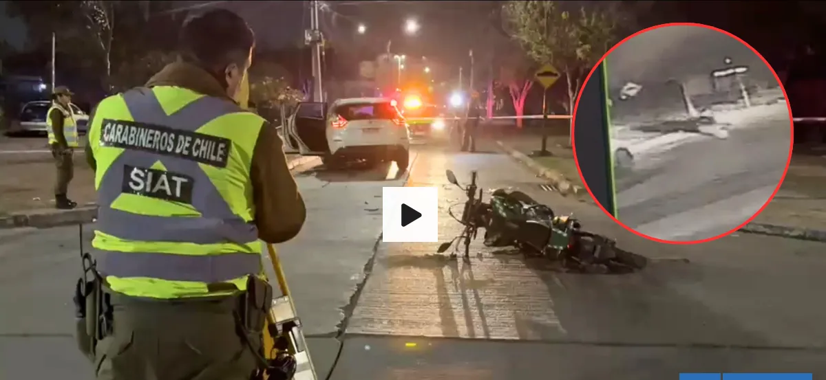 Carabinero en moto particular queda con diversas lesiones tras violenta colisión con SUV en La Granja