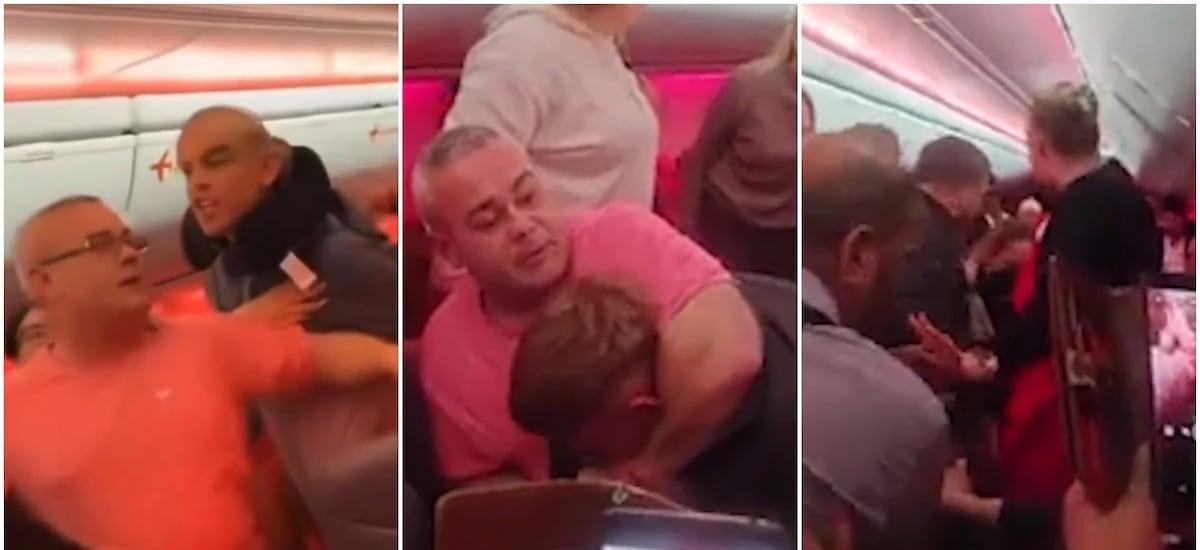 Captan violento altercado entre pasajeros que obligó a desviar un vuelo y aterrizar de emergencia en Bélgica