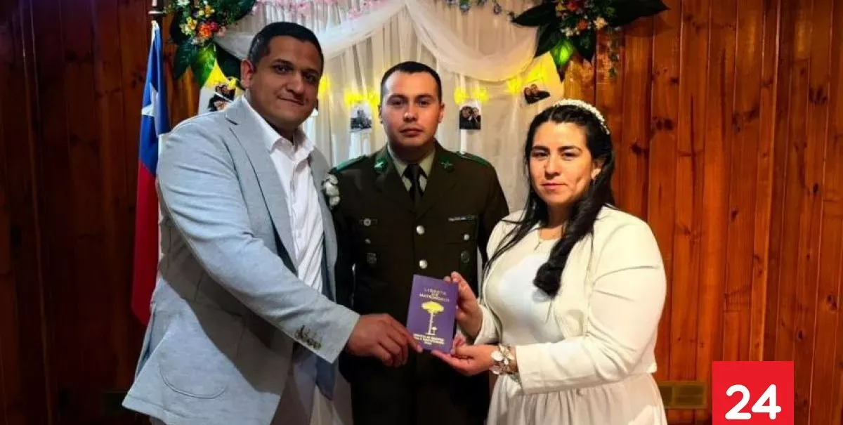 ¡Luego de tres años sin bodas!: Carabinero ofició inédito matrimonio en localidad de la región de Magallanes