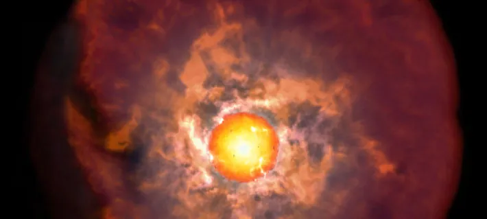 Científicos revelan papel clave del hidrógeno en la formación del polvo cósmico de las estrellas gigantes rojas