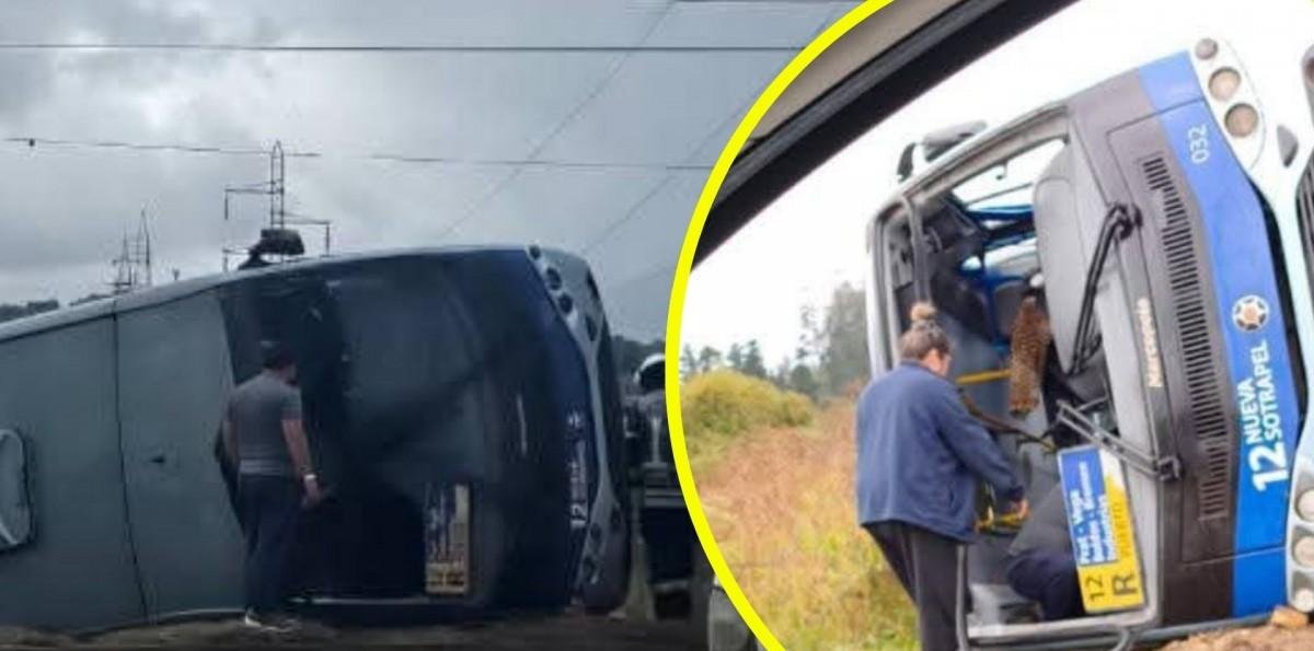Un muerto y dos heridos deja volcamiento de micro en Talcahuano