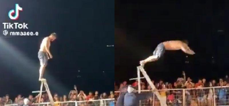 ¿Qué pasó con el hombre que sufrió una fuerte caída en el concurso de “guatazos” en Mejillones? Esto se sabe sobre su estado de salud