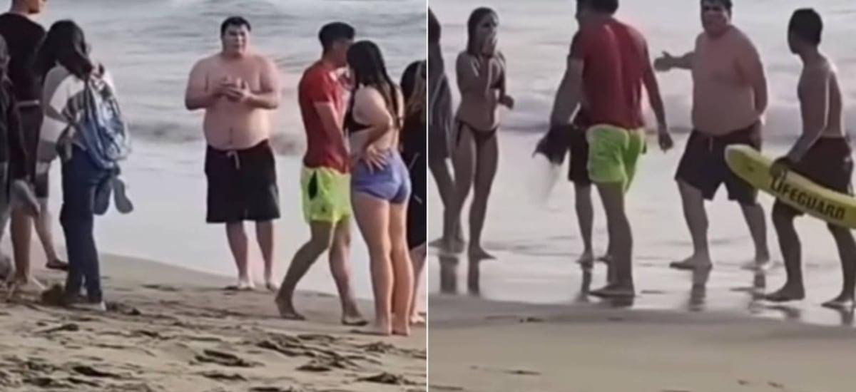 Insólito video: familiares llenan de insultos a salvavidas que rescató a uno de ellos y se filtra motivo del enojo