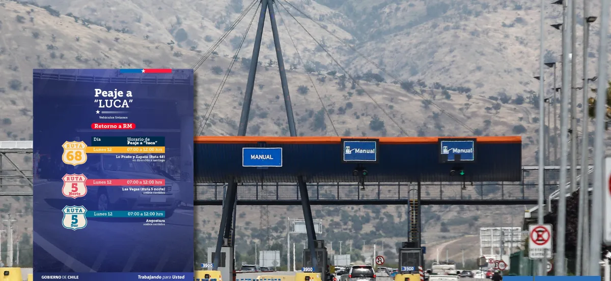 ¿Vuelves a Santiago este lunes? Revisa los "peajes a luca" disponibles para el retorno a la capital