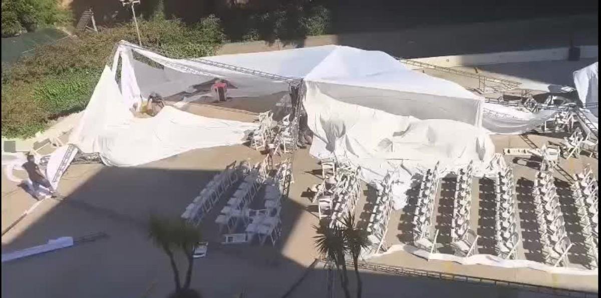 Fuertes vientos generan estragos en carpa en el Congreso previo a cambio de mando: Se esperan ráfagas de hasta 86 km/h