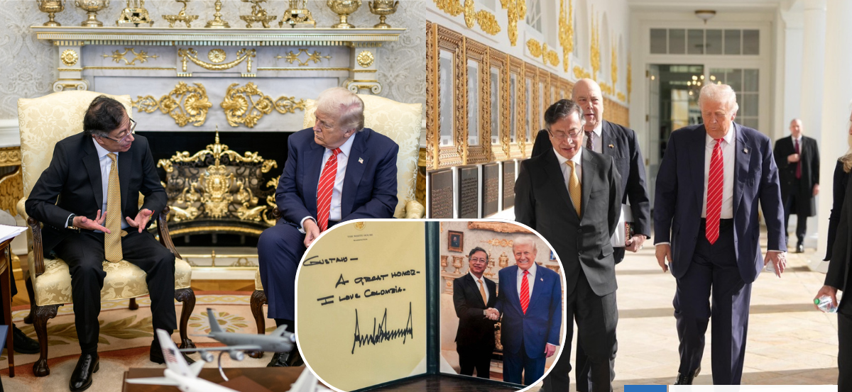 Con regalos y centrada en el narcotráfico: la "positiva" reunión de Petro y Trump en la Casa Blanca