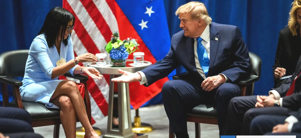FOTOS | Delcy Rodríguez y Donald Trump concretan inédita bilateral Venezuela-EEUU en más de una década