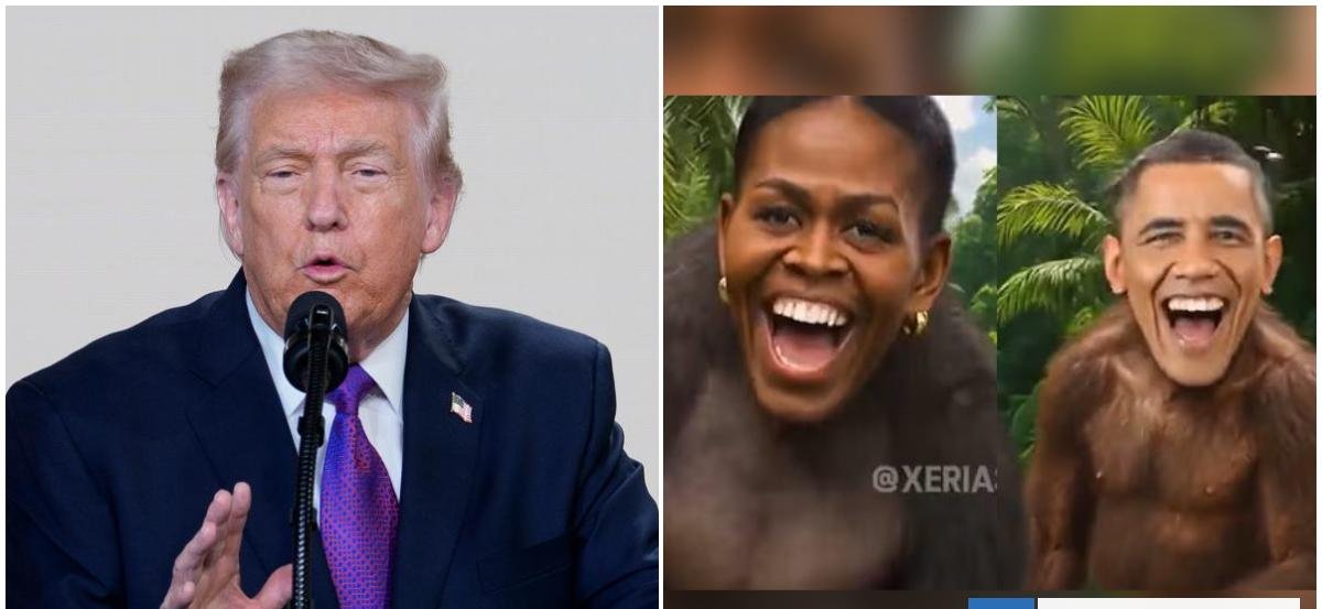 Trump borra video que había subido en el que los Obama aparecían caracterizados como simios