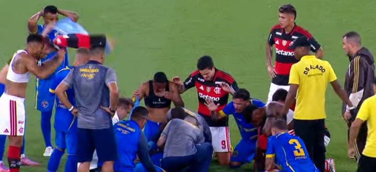 Trágica escena en el Maracaná: jugador se desvanece y convulsiona en la goleada de Flamengo por Campeonato Carioca