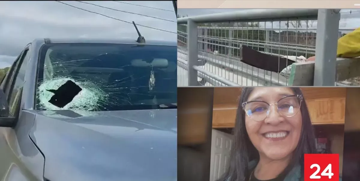 Confirman grave diagnóstico de mujer herida por fierro que cayó de una pasarela en Ruta 5 Sur